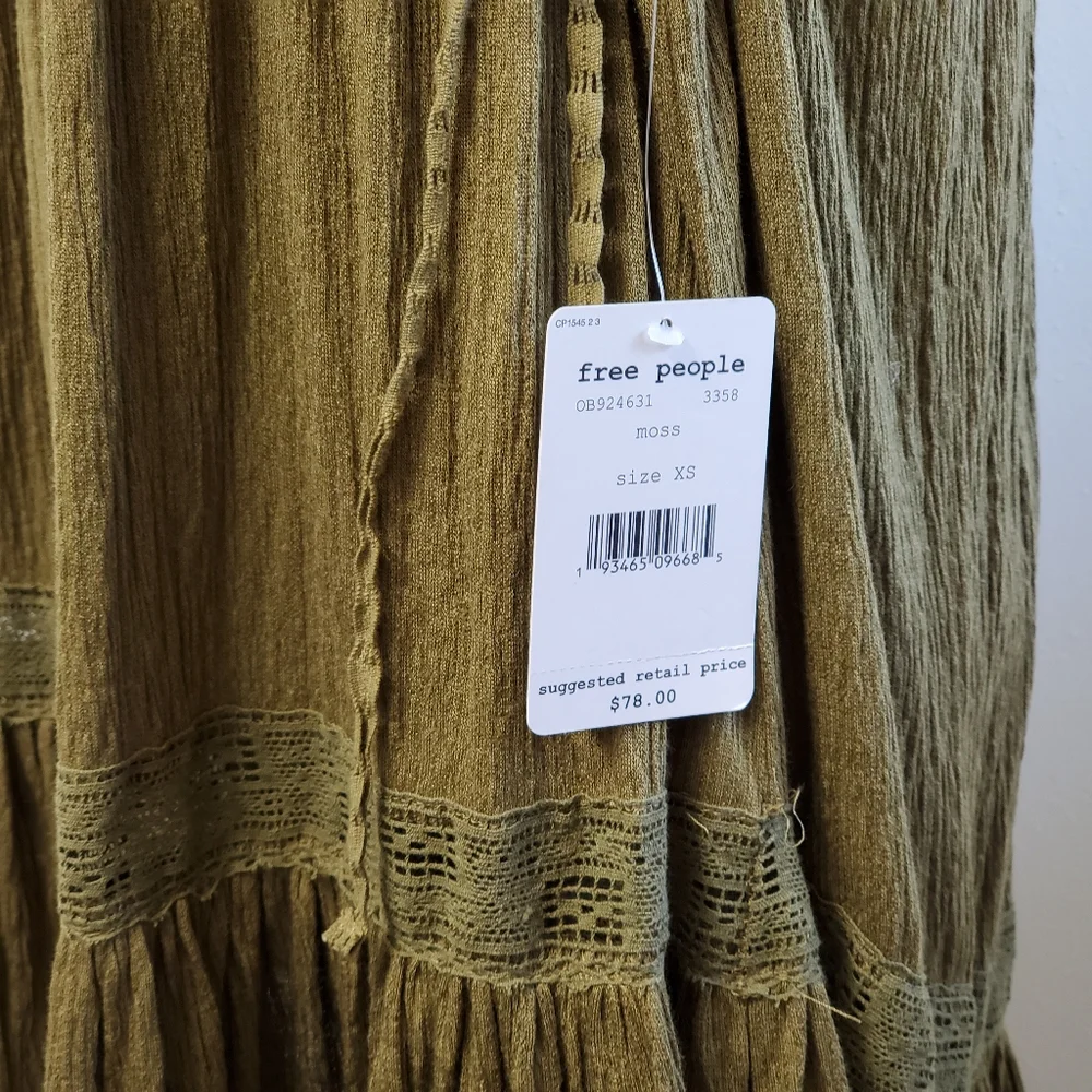 NWT Free People Sweet Thing Tunic Crochet Trim Dress/Top XS